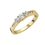 Buy Trending Classic Lady 14K 3 Stone Diamond Ring